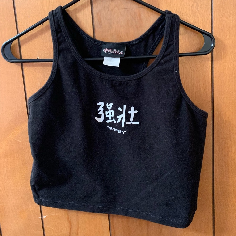 Free Play Strength Crop Tank Top Black Large